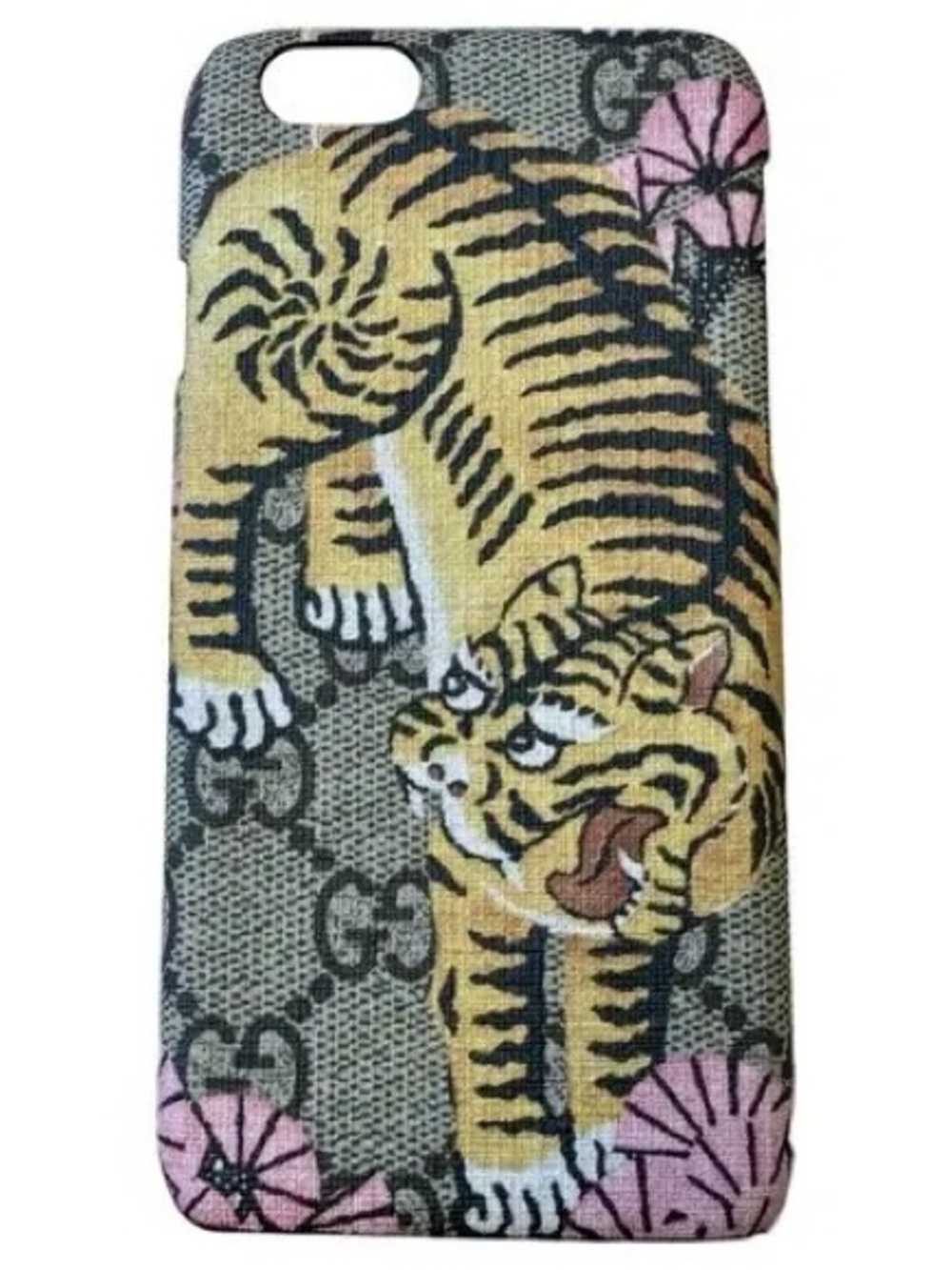 Gucci Tiger Print Phone Case in Yellow, Pink and Beige iPhone 7